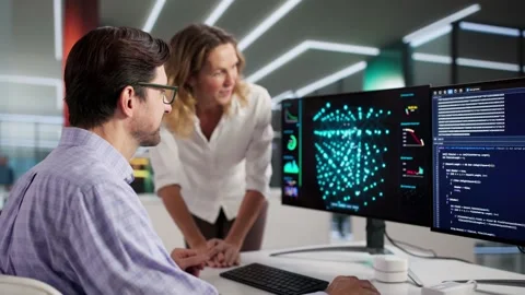 Machine Learning Engineers Training Frontier AI 스톡 동영상 322847559