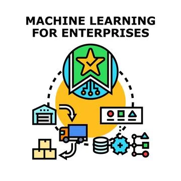Machine learning for enterprise business automation concept Illustrazione stock