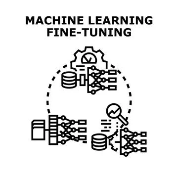 Machine learning fine tuning optimizing ai model performance 스톡 일러스트