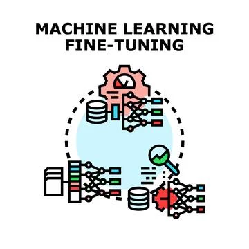 Machine learning fine tuning optimizing ai model performance 스톡 일러스트