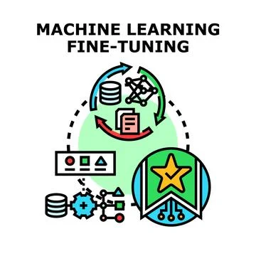 Machine learning fine tuning process optimizing data models 스톡 일러스트