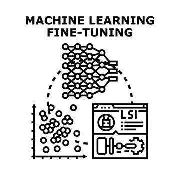 Machine learning fine tuning process with neural network and data optimizatio 스톡 일러스트