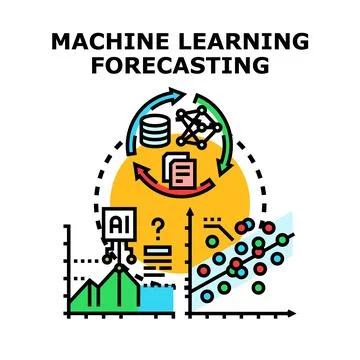Machine learning forecasting future trends concept Illustrazione stock