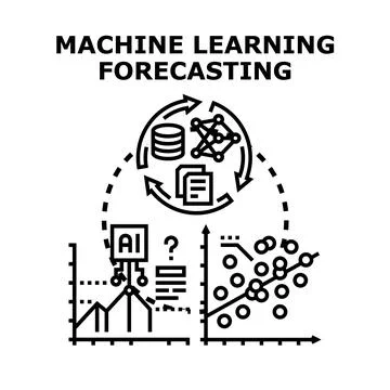 Machine learning forecasting future trends concept 스톡 일러스트