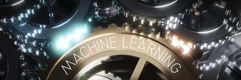 Machine learning - gears concept - 3D illustration Stock Illustration