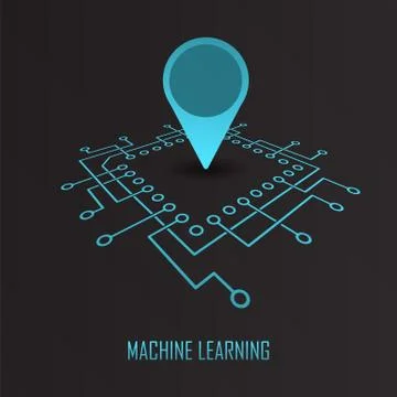 Machine learning geo mark vector Stock Illustration