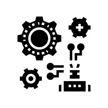 Machine learning glyph icon vector illustration Stock Illustration