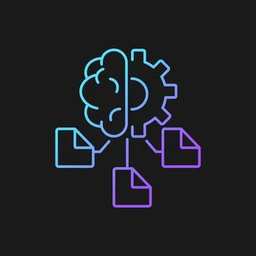 Machine learning gradient vector icon for dark theme Stock Illustration