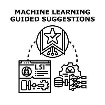 Machine learning guiding intelligent suggestion system development Stock Illustration