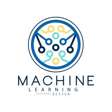 Machine learning icon in circle shape. Computer science and artificial Stock Illustration