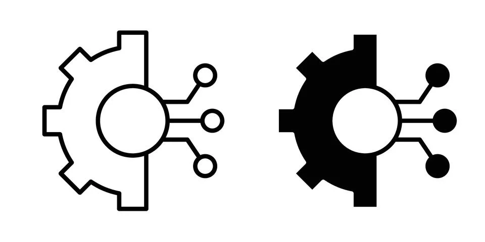 Machine learning icon for design projects and web UI Stock Illustration