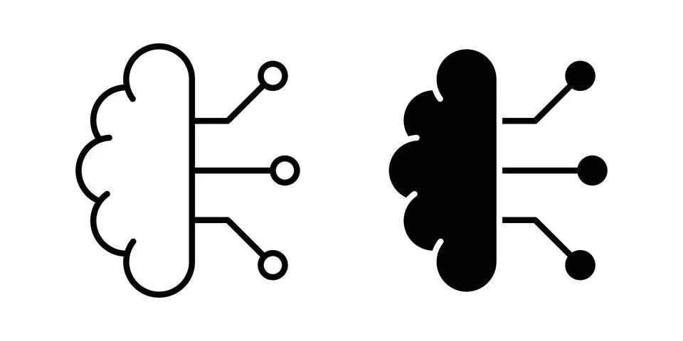 Machine learning icon vector symbol graphics Stock Illustration