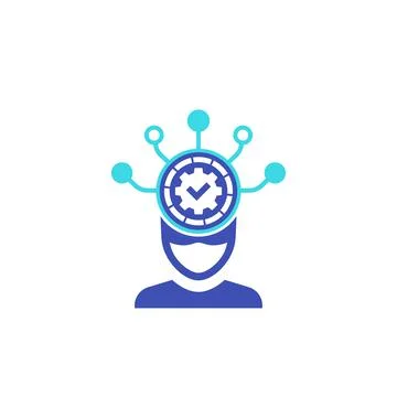 Machine learning icon on white Stock Illustration