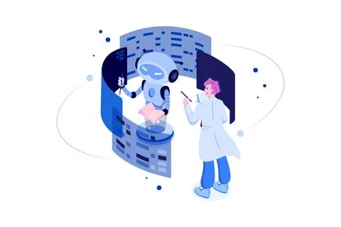 Machine Learning Illustration Concept. イラスト素材