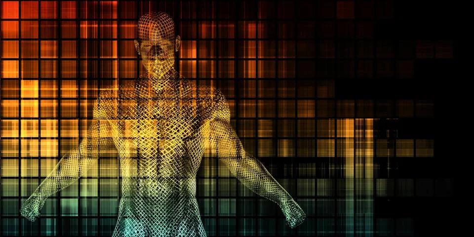 Machine Learning Industrial Applications Presentation Wallpaper Foto stock