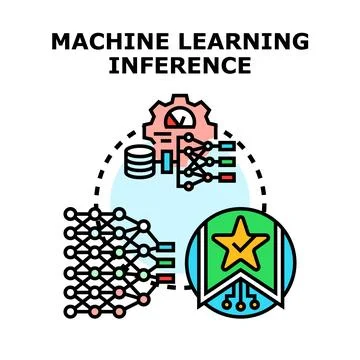 Machine learning inference process concept illustration Illustrazione stock