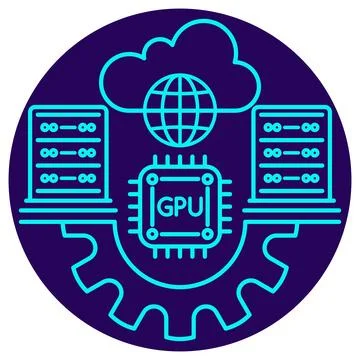 Machine Learning Infrastructure and Computing Icon Stock Illustration