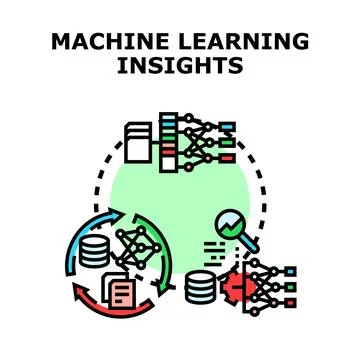 Machine learning insights and artificial intelligence data processing 스톡 일러스트