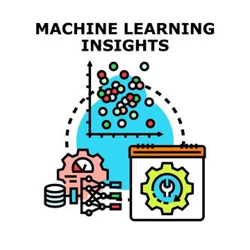Machine learning insights developing data analysis concept Stock Illustration