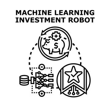 Machine learning investment robot optimizing financial success イラスト素材