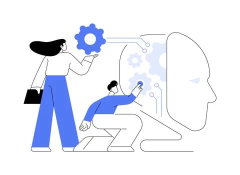 Machine learning isolated cartoon vector illustrations. Stock Illustration