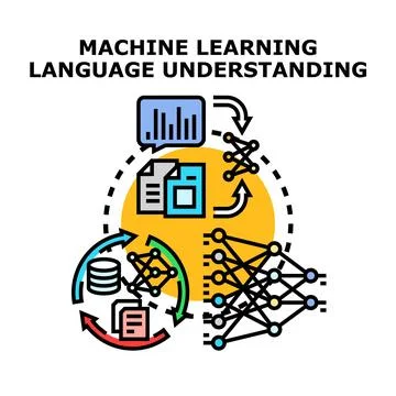 Machine learning language understanding concept development process Stock Illustration