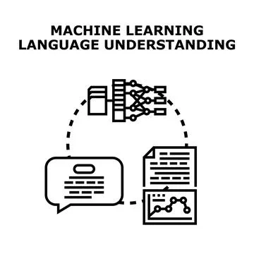 Machine learning language understanding processing textual data 스톡 일러스트