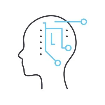 Machine learning line icon, outline symbol, vector illustration, concept sign イラスト素材