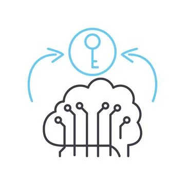 Machine learning line icon, outline symbol, vector illustration, concept sign Stock Illustration