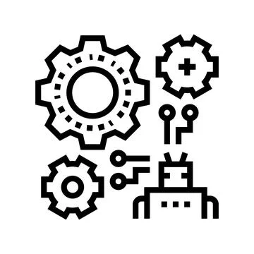 Machine learning line icon vector illustration Illustrazione stock