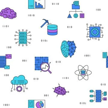 Machine learning line seamless pattern イラスト素材
