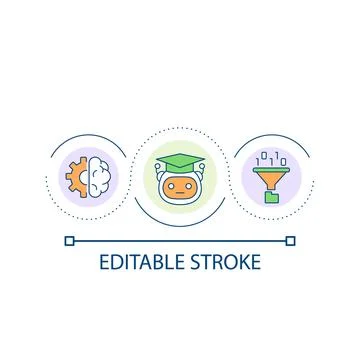 Machine learning loop concept icon Stock Illustration