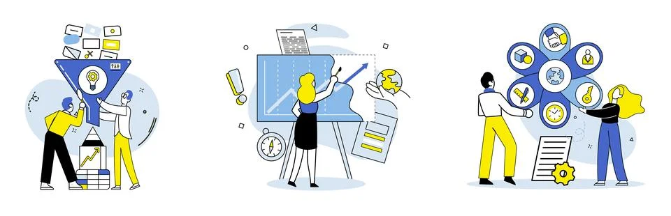 Machine learning. Machine learning algorithms can learn from past experiences Stock Illustration