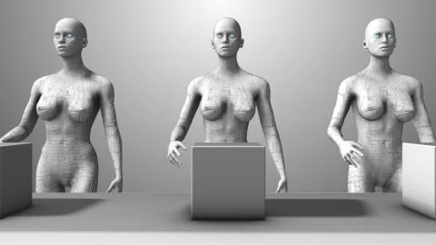 Machine learning in manufacturing AI assembly production line Stock Illustration