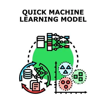 Machine learning model creating fast data analysis process Stock Illustration