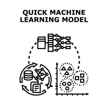 Machine learning model creating fast data analysis process イラスト素材