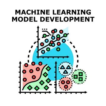 Machine learning model development data analysis Ilustração Stock