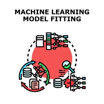Machine learning model fitting process calibrating data 스톡 일러스트