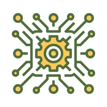 Machine Learning Model Line Icon, Outline Symbol for Predictive Analytics, .. 库存插图