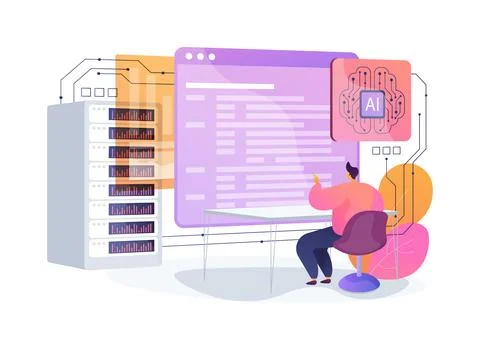 Machine Learning Model Training abstract concept vector illustration. イラスト素材