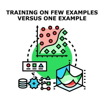 Machine learning model training comparing data examples イラスト素材