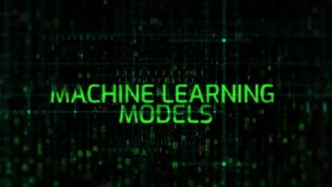 Machine Learning Models Text Animation on Digital Background Stock Footage 343587045