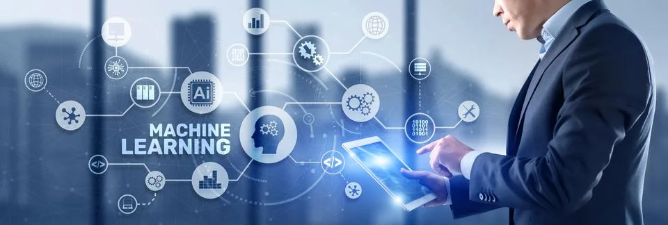 Machine Learning Modern Computer Technologies concept. Artificial intelligence Stock-Fotos