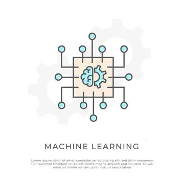 Machine learning modern concept. Artificial intelligence technology illustrat Stock Illustration