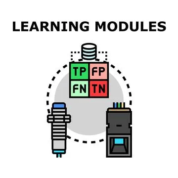 Machine learning modules developing data analysis processes 스톡 일러스트