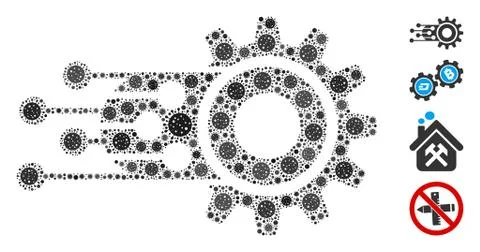 Machine Learning Mosaic of Covid Virus Icons Illustrazione stock