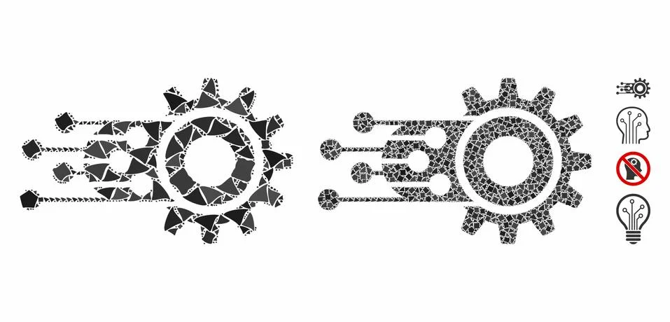 Machine learning Mosaic Icon of Humpy Parts 库存插图