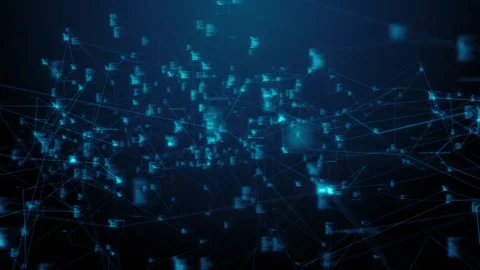 Machine learning network data architecture algorithm cloud computing digital  Stock Footage 286083105