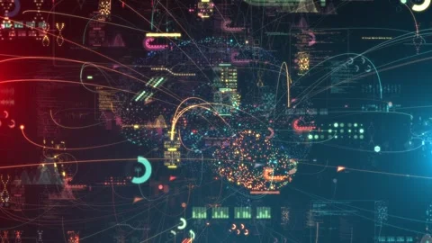 Machine Learning Neural Network AI Brain Algorithm Data Processing Intelligence Vídeo Stock 288911926