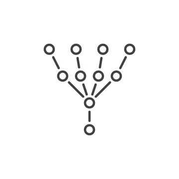 Machine Learning Neural Network vector concept thin line icon イラスト素材
